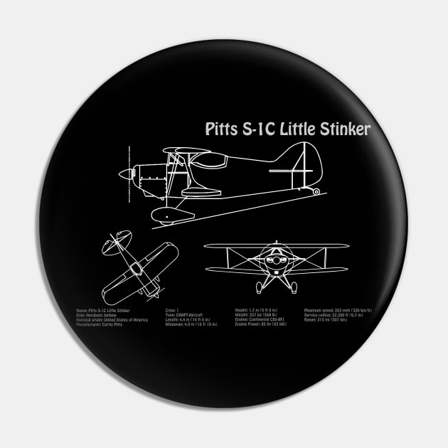 Betty Skelton Pitts S-1C Little Stinker Blueprint - PDpng Pin by SPJE Illustration Photography