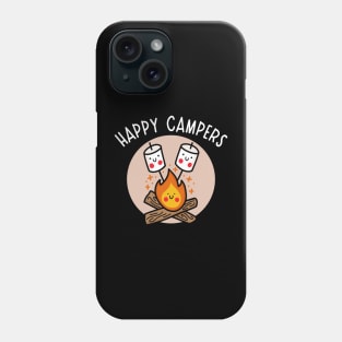 Kawaii Campfire with Happy Marshmallows (dark) Phone Case