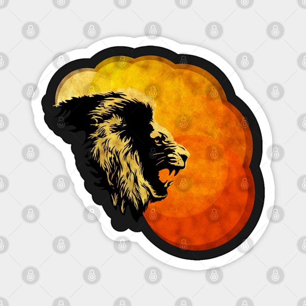 NIGHT PREDATOR: lion silhouette illustration Magnet by SFDesignstudio