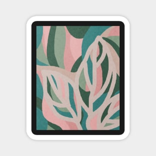 Abstract tropical leaves, Plant, Line art Magnet