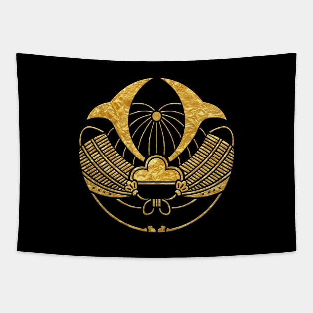 Japanese Mon Mamuki Kabuto Tapestry by Takeda_Art