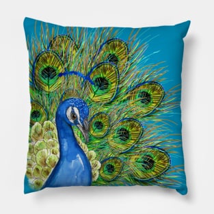 Peacock portrait Pillow