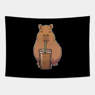 Capybara Iced Coffee Tapestry