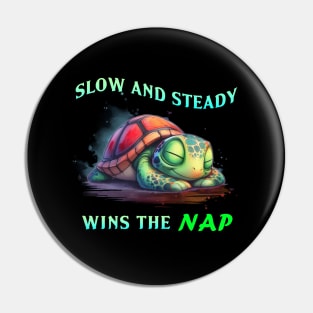 Turtle "Slow and Steady Wins The NAP" T-Shirt | Funny Painted Box Turtle Shirt | Perfect Cute Vacation tshirt | Best Lazy Animal Lover Gift Pin