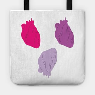 Pink and Purple Anatomical Heart Pattern Tote