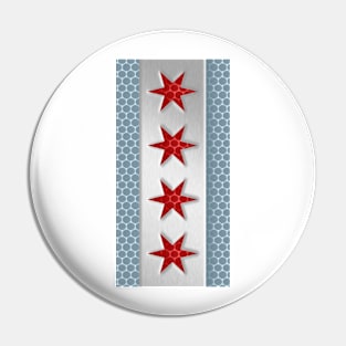 Chicago Flag Metal Look Pin