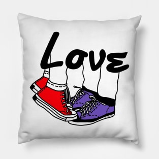 Tippy Toe Kiss Cute Couple Love Pillow