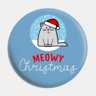 Meowy Christmas Santa Cat - Cute Cat Lover Pin