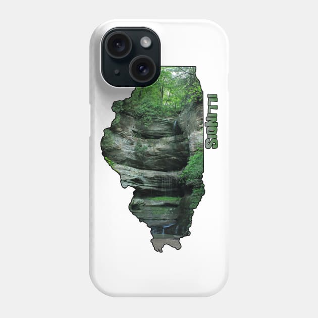 Illinois State Outline (Starved Rock State Park) Phone Case by gorff