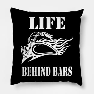 Life Behind Bars Motorcycle Design Pillow