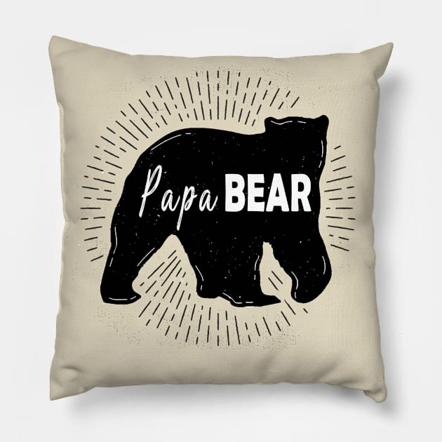 Papa bear fathers day gift Pillow by qrotero