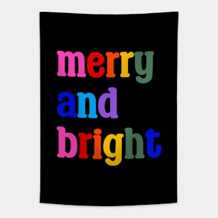 Merry and Bright, Christmas, Typography Tapestry