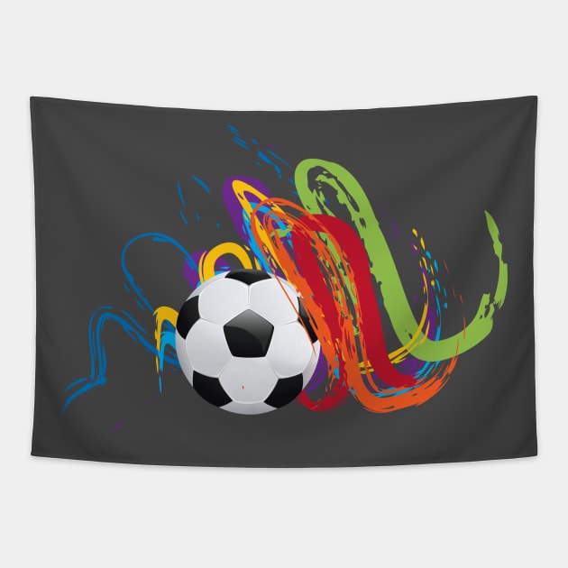Soccer ball grunge strokes Tapestry by AnnArtshock