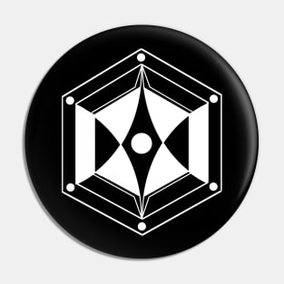 Hexagon - Original Logo Banner Sigil - Light Design for Dark Backgrounds Pin