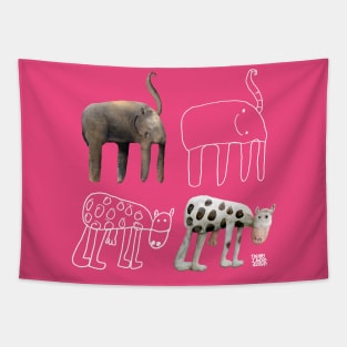 Elephant and cow Tapestry