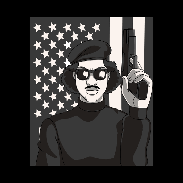 Black Panther Party American Flag by Noseking