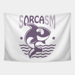 Sorcasm funny sarcasm orcas pun | Orca lover gift Tapestry