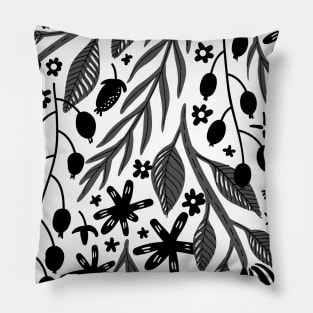 black and white flower pattern cute fancy classy elegant floral pattern Pillow