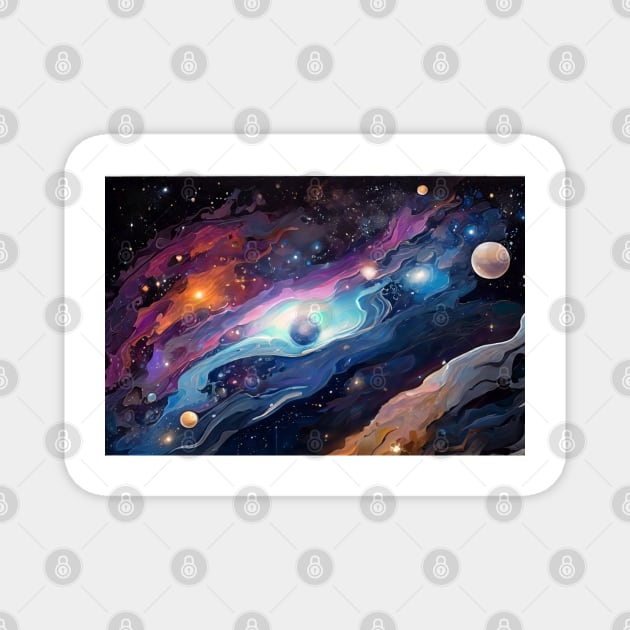 Galactic Nomad Sticker: Ethereal Oil Painting by alex1shved (336) Magnet by WASjourney