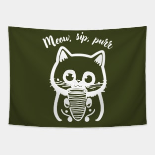 Meow, sip, purr Tapestry