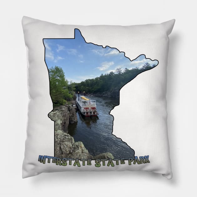 Minnesota State Outline (Interstate State Park) Pillow by gorff