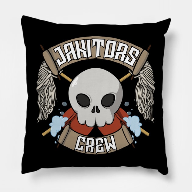 Janitors crew Jolly Roger pirate flag Pillow by RampArt