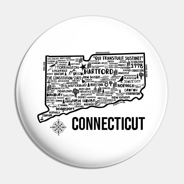 Connecticut Map Pin by fiberandgloss