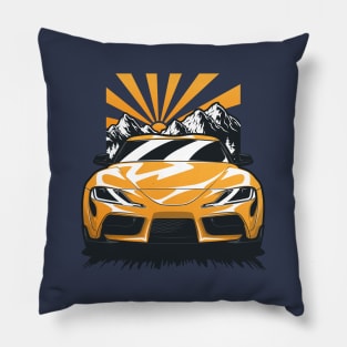 Yellow JDM Toyota Supra MKV Pillow