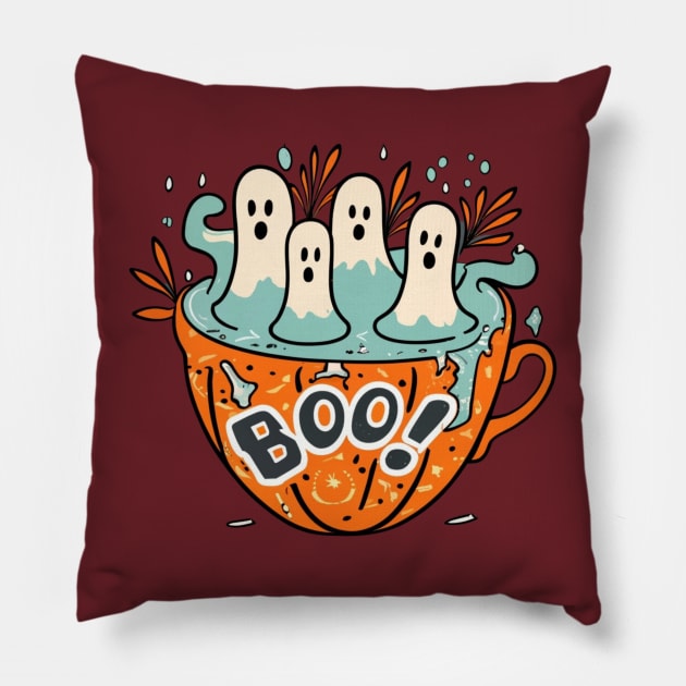 Boo Tea Pillow by BukovskyART