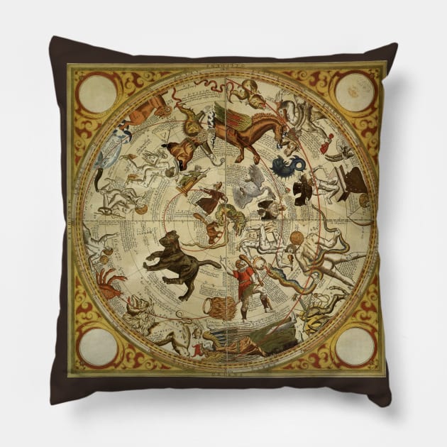 Vintage Constellation of the Northern Sky by Thomas Hood Pillow by MasterpieceCafe
