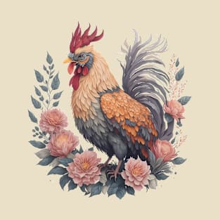 Floral Rooster 4 T-Shirt