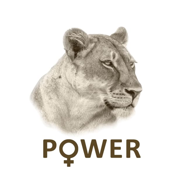 Female Power Lioness Close-up Inspirational by scotch