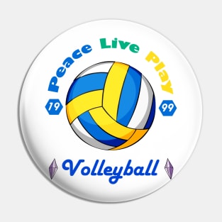 Peace And Live And Love Volleyball Pin