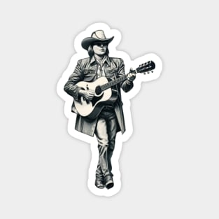 Dwight Yoakam Playing Guitar Magnet