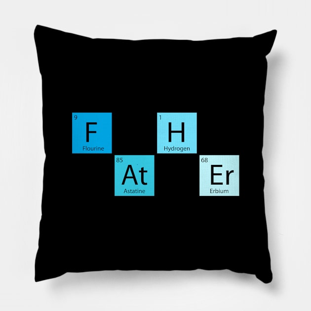 Fathers Day Shirt FATHER Periodic Element Funny Gift Pillow by stonefruit