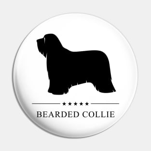 Bearded Collie Black Silhouette Pin