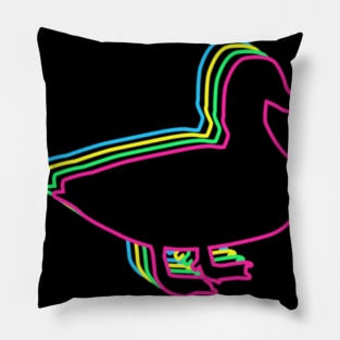 Duck 80s Neon Pillow