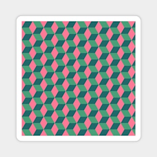 Geometric design- pink and green Magnet