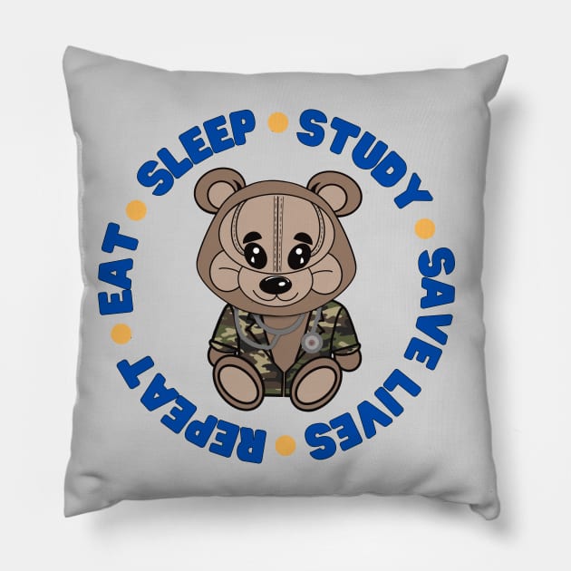 Army Medic Bear - Camo  - PA School Pillow by FlippinTurtles