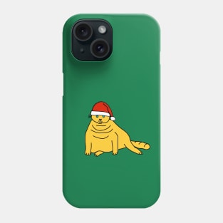 Christmas Chonk Cat in Santa Hat Phone Case