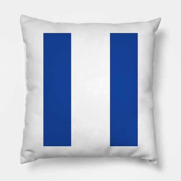 Classic Birmingham City 1970s Blue and White Stripe Pillow by Culture-Factory