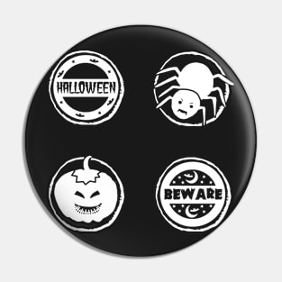 Halloween Watercolor Badge Collection - White Pin