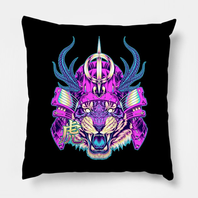 Cosmic Tiger Emperor Pillow by Alexarealis