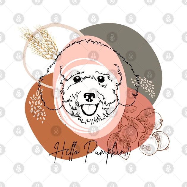 Poodle | Happy Fall, y'all! | It's sweater weather! | Hello Pumpkin! by annagracefineart