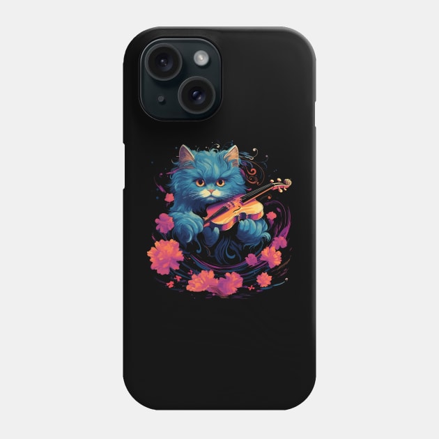 Persian Cat Playing Violin Phone Case by JH Mart