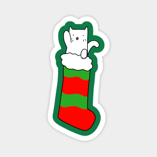 Striped Stocking Kitty Magnet