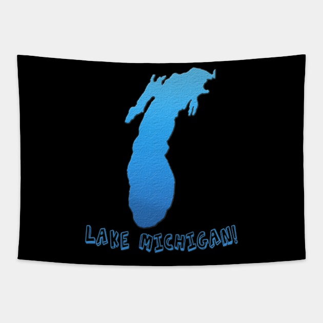 Lake Michigan Great Lakes Outline Tapestry by gorff