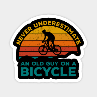 Never Underestimate An old Guy On A Bicycle - Christmas Gift Idea Magnet