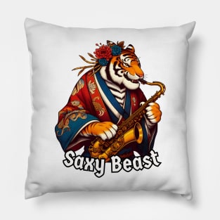 Tiger saxophone player Pillow