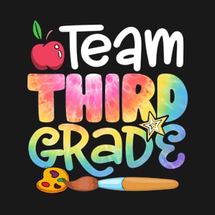 Team Third Grade Tie Dye Funny Back To School Teacher Boys Girls Kids T-Shirt